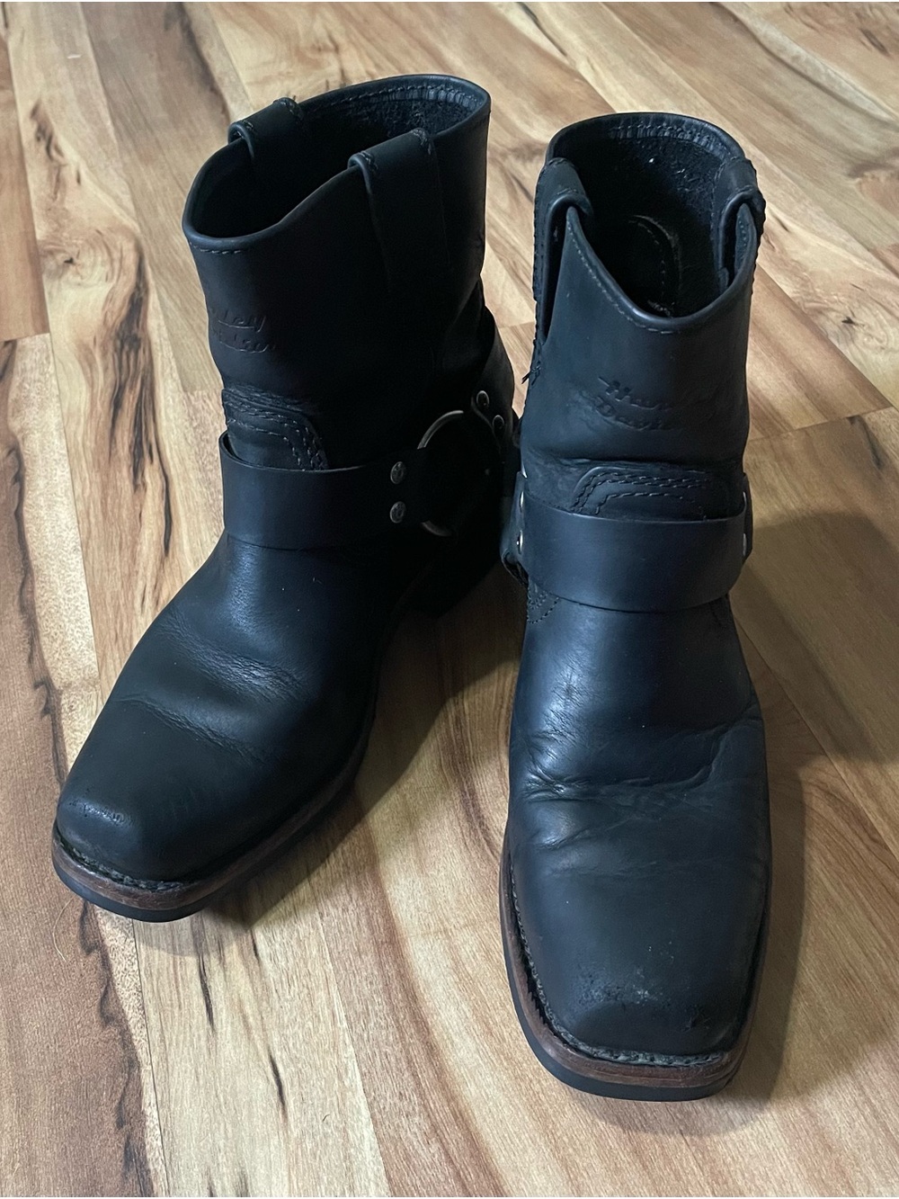 Harley Davidson Laredo Harness Boots Black Leather Biker Grunge Goth 6.5